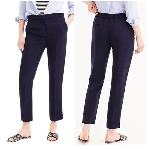 J. Crew Pull On Easy Pant in Matte Crepe Navy - Picture 1 of 6